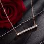 Frwiskp Pendant Necklace - 18K Rose Gold Plated Necklace with Shiny Cubic Zirconia 16'' Danity Jewelry Gift for Women Girls