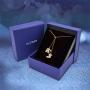 Swarovski Crystal 18K Gold Plated Christmas Socks and Hats Necklace 925 Sterling Silver Birthstone Pendant Necklaces for Women with 5A Cubic Zirconia Jewelry Birthday Gift for Women