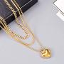 ARZASGO Dainty Heart Necklace, 18K Gold Plated Heart Choker Adjustable Length Necklace Pendant Jewelry Gift for Women Girls
