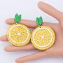 Gold Lemon Charm Earrings Yellow Lemon Slice Earrings Fruit Jewelry Gift for Lemon Lovers