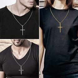 Cross Pendant Necklaces for Men Women, Square Stainless Steel Chain Necklace for Girls, Pendant Necklace for Women, Boys Cross Necklace Gift Unisex