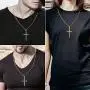 Cross Pendant Necklaces for Men Women, Square Stainless Steel Chain Necklace for Girls, Pendant Necklace for Women, Boys Cross Necklace Gift Unisex Cross Pendant Necklaces for Men Women, Square Stainless Steel Chain Necklace for Girls, Pendant Necklace for Women, Boys Cross Necklace Gift Unisex