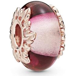 Pandora Jewelry Murano Glass and Leaves Pandora Rose Charm