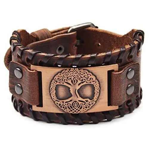 TURTLEDOVE Viking Bracelet Tree of Life - Nordic Bracelet with Yggdrasil Amulet - Pagan Jewelry of Dara Celtic Knot TURTLEDOVE Viking Bracelet Tree of Life - Nordic Bracelet with Yggdrasil Amulet - Pagan Jewelry of Dara Celtic Knot