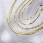 JOERICA 4 Pcs 2MM-4.5MM Gold Plated Flat Snake Chain Necklaces for Women Men Stainless Steel Herringbone Dainty Adjustable Choker Necklaces Set Jewelry Gift (14''-22'')