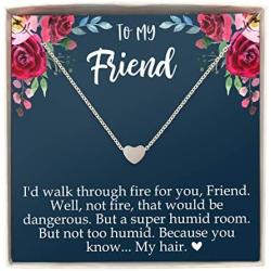 Emma Lou Friend Necklace, Stainless Steel Tiny Heart Necklace, Friendship Jewelry, Bff And Bestie Gifts for Women
