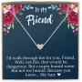 Emma Lou Friend Necklace, Stainless Steel Tiny Heart Necklace, Friendship Jewelry, Bff And Bestie Gifts for Women