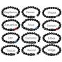 Twelve Constellations Zodiac Signs Beaded Bracelet 8mm Natural Black Onyx Stone Constellation Bracelet Horoscope Elastic Beaded Bracelets for Women Men Teens Girls Boys Friendship Jewelry Gift