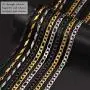 PROSTEEL Stainless Steel 7mm Cuban Link Chain/7mm Figaro Chain/5mm 3D Chain for Men Women, Hypoallergenic, Suitable for Sensitive Skin, 18''/20''/22''/24''/26''/28''/30'', Come Gift Box