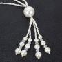 KOSMOS-LI Faux Pearl Strands Necklace for Women Colored Costume Statement Jewelry