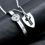 Uloveido Shield Key Pendant Necklace and Lock Bracelet for Girls Boys Couple Necklace Bracelet Set for Men and Women Anniversary Birthday Gift, You Hold the Key to My Heart Y473/Y474
