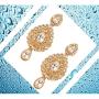 Touchstone Indian Bollywood curved fish Austrian crystals jewelry earrings for women