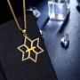 beautlace Horoscope Zodiac Triangle Necklaces 12 Constellation Astrology Charm 18K Gold/Silver/Black Gun Plated Pendant Necklace for Women Men Jewelry Gift