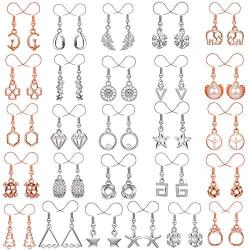 26 Pairs Small Dangle Earrings for Women Pack in Rose Gold/Silver Tone,Compound with 26 Styles