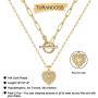 Layered Gold Initial Necklaces for Women, 14K Gold Plated Dainty Layering Paperclip Toggle Choker Chain Necklace Personalized Heart Initial Pendant Layered Necklaces for Women Gold Jewelry Gifts