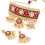 Crunchy Fashion Bollywood Style Traditional Indian Wedding Jewelry padmavati Necklace with Earring Set for Women