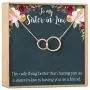 Sister of the Groom Gift Necklace: Sister in Law Gift, Wedding, Bridal Shower, 2 Asymmetrical Circles (rose-gold-plated-brass, NA)