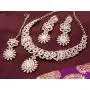 Touchstone Indian Bollywood Intricately Crafted Diamond Look Rhinestone Crystal Colorful Wedding Designer Jewelry Necklace Set in Gold and Silver Tone for Women.