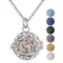 INFUSEU Essential Oil Diffuser Necklace Aromatherapy Lava Rock Stone Jewelry for Women Girls, Dainty Rhodium Plated Pendant, Stainless Steel Chain 24'', 7pcs Lava Stones INFUSEU Essential Oil Diffuser Necklace Aromatherapy Lava Rock Stone Jewelry for Women Girls, Dainty Rhodium Plated Pendant, Stainless Steel Chain 24'', 7pcs Lava Stones