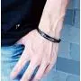 Kooer Classic Personalized Leather Braided Rope Bracelet Custom Engraved Bangle Unisex Gift