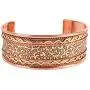 Touchstone Indian Beautifully Hammered Magnetic Healing Copper Peace Chakra Yoga Meditation Mantra Jewelry Bracelet for Women and Men.
