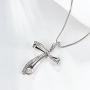 Elegant Cross Pendants Platinum Plated Necklaces Zirconia Jewelry Chain for Women Girls Gifts Presents