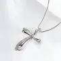 Elegant Cross Pendants Platinum Plated Necklaces Zirconia Jewelry Chain for Women Girls Gifts Presents