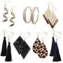 7 Pairs Fashion Drop Earrings Set for Women Girls Gold Silver Dangle Earrings with Bohemian Tassel Leather Hoop Boho Jewelry for Daily life/Party/Birthday Gifts 7 Pairs Fashion Drop Earrings Set for Women Girls Gold Silver Dangle Earrings with Bohemian Tassel Leather Hoop Boho Jewelry for Daily life/Party/Birthday Gifts