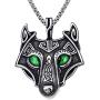 BBBGEM Norse Viking Jewelry, Thors Hammer/Celtic Knot/Celtic Wolf/Rune/Valknut/Tree of Life Necklace Titanium Steel Amulet Protection Talisman Necklace,24” Chain, Gift Box Included