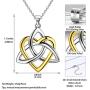 Besilver Christmas Necklace Gift Men Women 925 Sterling Silver Celtic Magen David Star/Horus Eye of Ra/Double Heart/Celtic Knot Pendant Necklace Amulet Jewelry Gift
