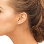 Freshwater Cultured Pearl Earrings for Women White Button Studs with 925 Sterling Silver - THE PEARL SOURCE