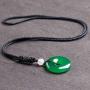 iSTONE Unisex Genuine Round Gemstone 20mm Beads Pendant Necklace with Adjustable Nylon Cord 24 Inch