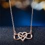 Shareky Infinity Heart Necklace Cubic Zirconia Love Pendant Necklace Gift for Women Monther Wife Girlfriend