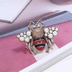 AILUOR Fashion Enamel Bumblebee Bee Brooches, Vintage Alloy Pearl Crystal Rhinestone Natural Insect Bee Animal Lapel Pins Jewelry for Women Girl