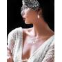 Hanpabum Pearls Pedent Necklace Drop Dangle Earring for Women Wedding Cubic Zirconia Elegant Charming Jewelry Set