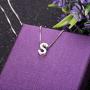 Sllaiss Tiny Initial Letter Pendant Necklace Men Women 925 Sterling Silver A-Z Charm Necklace Alphabet Name Jewelry