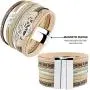 BAOKELAN Tree of Life Leather Wrap Bracelet Boho Multilayer Magnetic Bracelets Jewelry 2 Set Gift for Women Girl