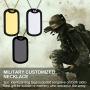GoldChic Jewelry Personalized USA Flag/Military/Medical Alert ID Dog Tags for Men,Stainless Steel Army Necklace Chain, Independence Day Gift 18K Gold Plated Dog Tags Necklace-Free Text Engrave