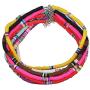 The Woos Surfer Choker Lightweight Soft Polymer Clay Necklace Colorful African Vinyl Disc 6mm Beades Necklace Collar Adjustable Handmade Boho Beach Jewelry for Women Girls
