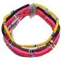 The Woos Surfer Choker Lightweight Soft Polymer Clay Necklace Colorful African Vinyl Disc 6mm Beades Necklace Collar Adjustable Handmade Boho Beach Jewelry for Women Girls
