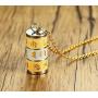 HUANIAN Stainless Steel Om Mani Padme Hum Buddhist six Words Proverbs Keepsake Pendant Cremation Ash Urn Necklace