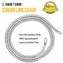ChicSilver 2.8mm/5mm Solid 925 Sterling Silver Cuban Link/Figaro Chain Necklace for Women Men, 18, 20, 22, 24, 26, 28 Inch(with Gift Box)