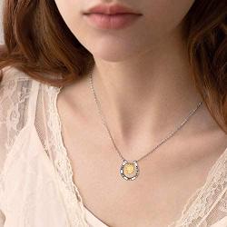 POPLYKE Sunflower Daisy Necklace S925 Sterling Silver Horseshoe Pendant Necklace for Women