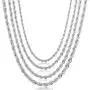 LOYALLOOK 2.5-5MM Twist Rope Chain Stainless Steel Necklace 16-32 Inches Men Women Jewelry, Silver Tone
