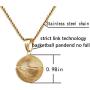 Basketball Pendant Gold Stainless Steel Chain Sports Necklace Hip-hop Jewelry Basketball Fans Gift (Gold)