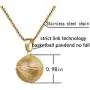 Basketball Pendant Gold Stainless Steel Chain Sports Necklace Hip-hop Jewelry Basketball Fans Gift (Gold) Basketball Pendant Gold Stainless Steel Chain Sports Necklace Hip-hop Jewelry Basketball Fans Gift (Gold)
