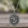 Steve Madden Oxidized Stainless Steel Saint Michael Coin Necklace for Men 26 Inch Box Chain Steve Madden Oxidized Stainless Steel Saint Michael Coin Necklace for Men 26 Inch Box Chain