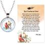 Lola Bella Gifts Cardinals Appear When Angels are Near Circular Medallion Memorial Necklace with Red Feathered Soul Poem Card Box Grief Sympathy Gift