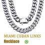 JEWPHX Heavy Miami Cuban Link Chain Necklace Adjustable Choker with Hip Hop Tail,15mm Width,316L Stainless Steel Curb Rapper Necklace,Jewellery Gift for Men&Women