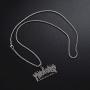 Thrasher Magazine Flame Pendant Necklace Men Hip-Hop Rock Titanium Stainless Steel Gold Chain Necklace Fashion Man Jewelry,Gold